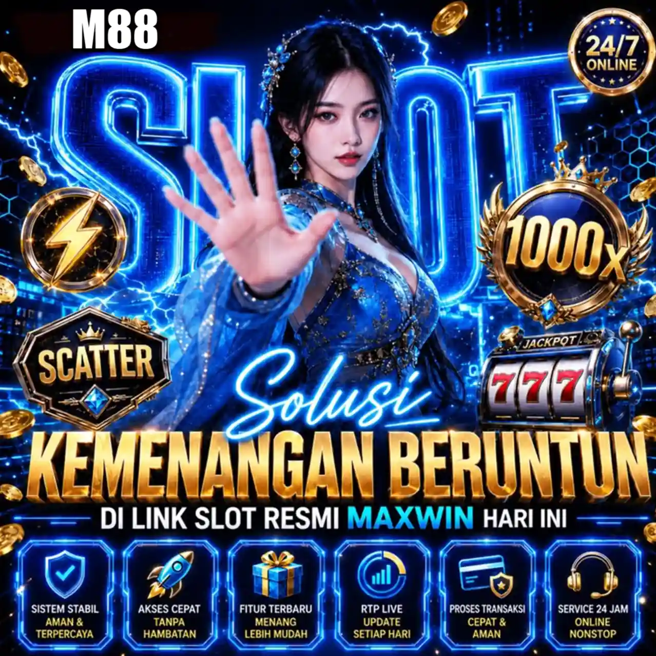 Banner Aplikasi M88 dengan akses permainan digital