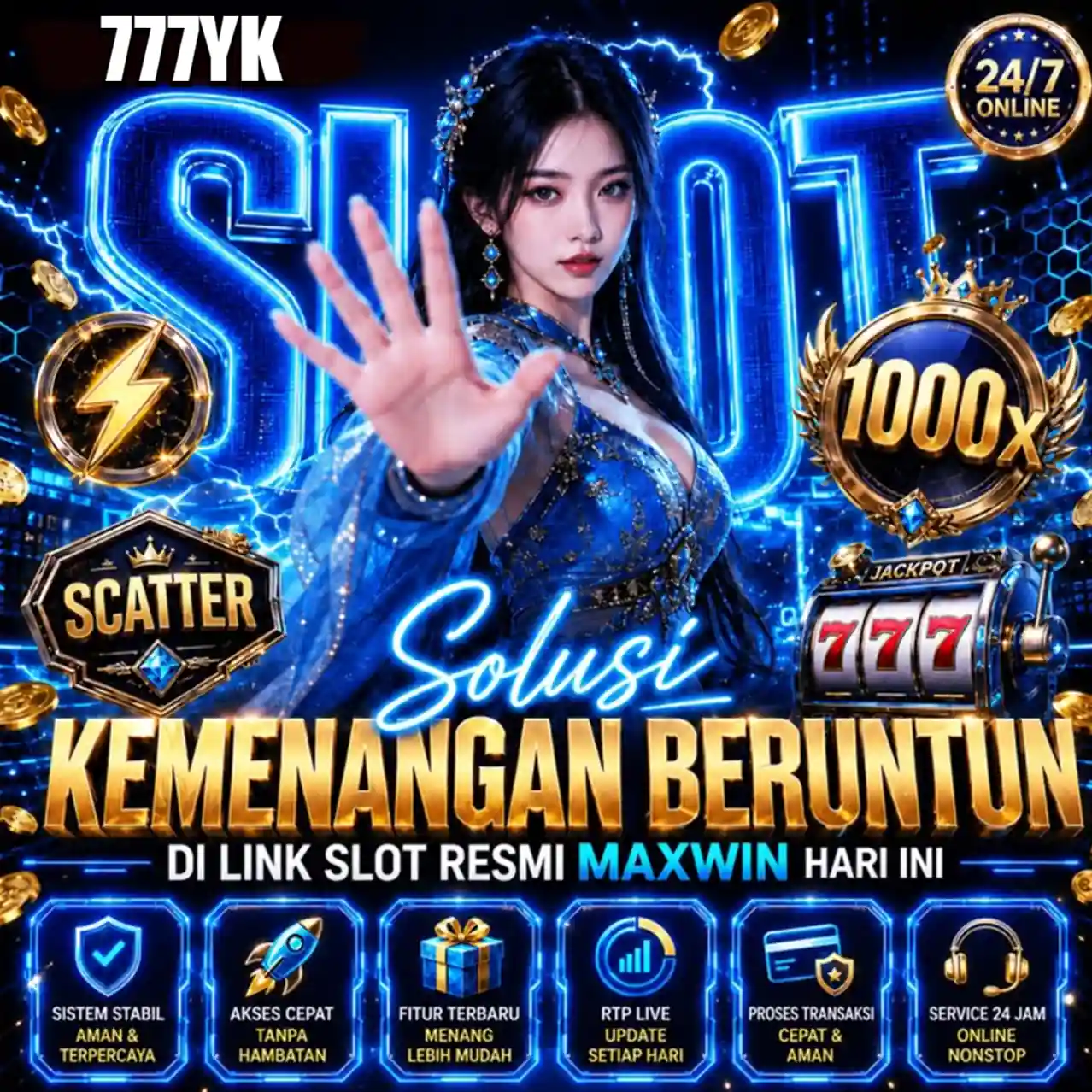 Banner Aplikasi 777YK dengan akses permainan digital
