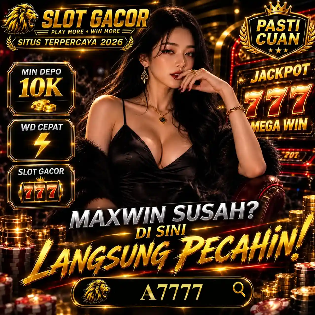 Banner Aplikasi A7777 dengan akses permainan digital