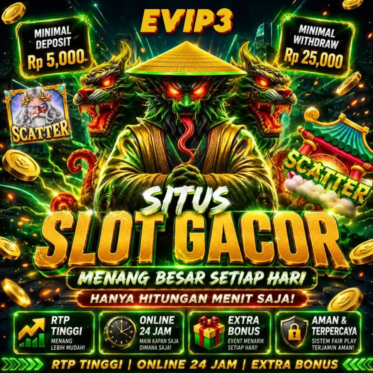 Banner Aplikasi EVIP3 dengan akses permainan digital