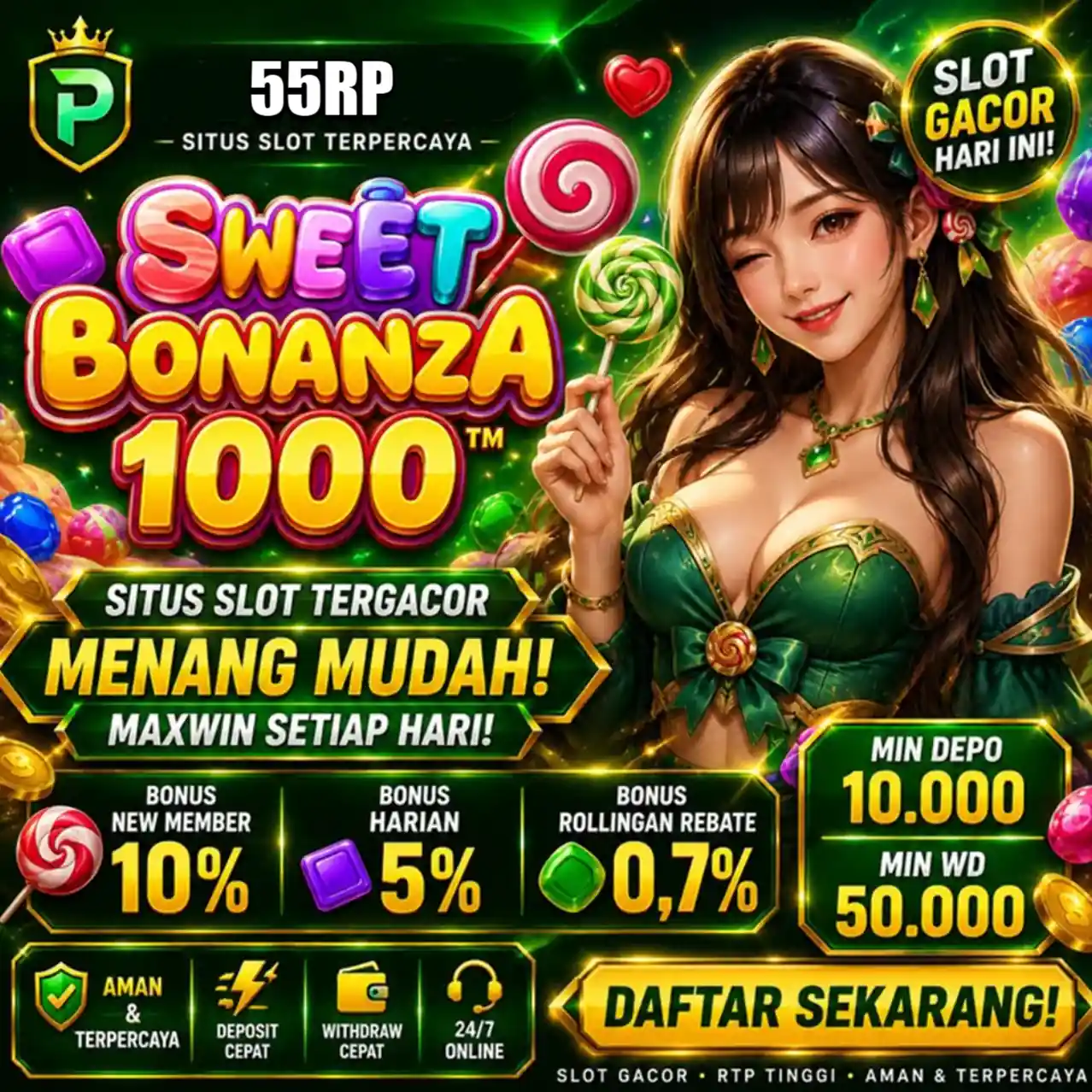 Banner Aplikasi 55RP dengan akses permainan digital