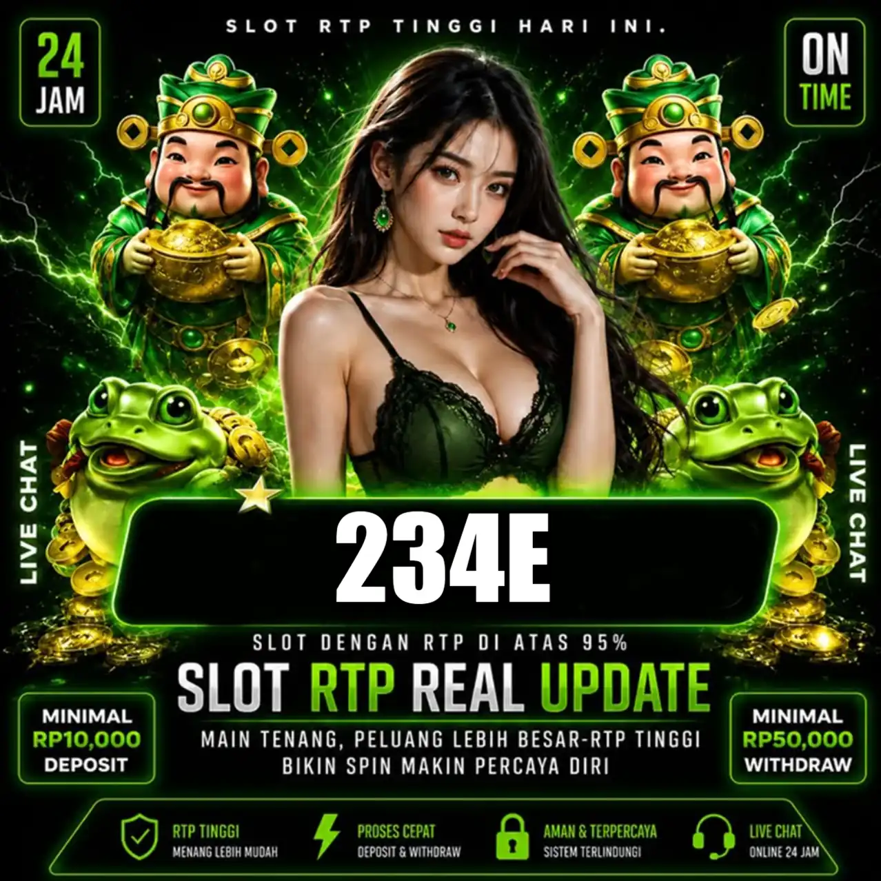 Banner Aplikasi 234E dengan akses permainan digital