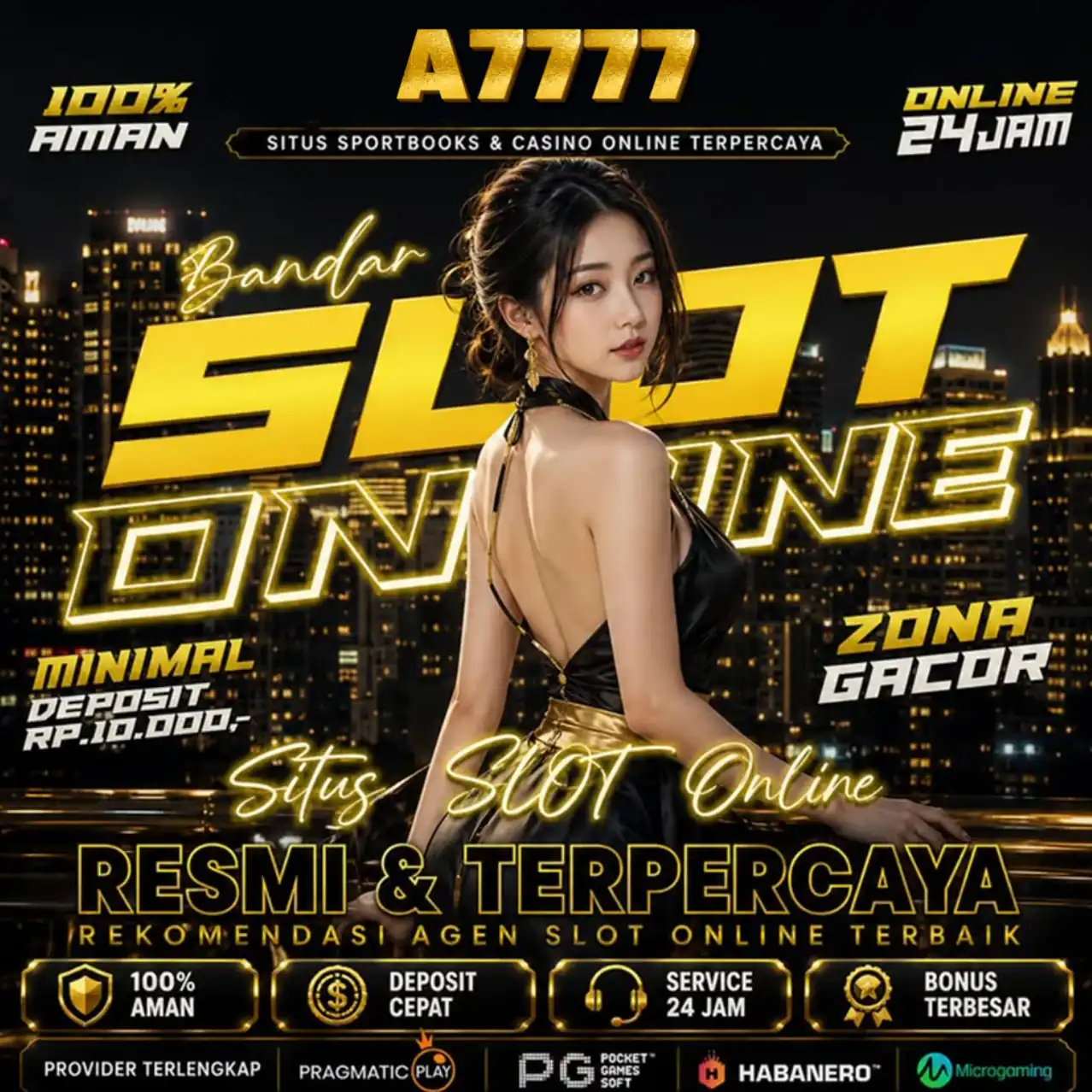 Banner Aplikasi A7777 dengan akses permainan digital