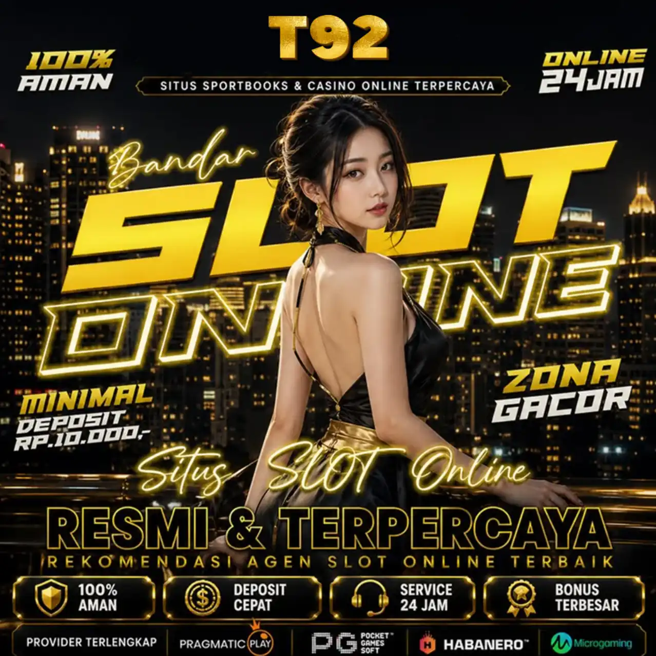Banner Aplikasi T92 dengan akses permainan digital
