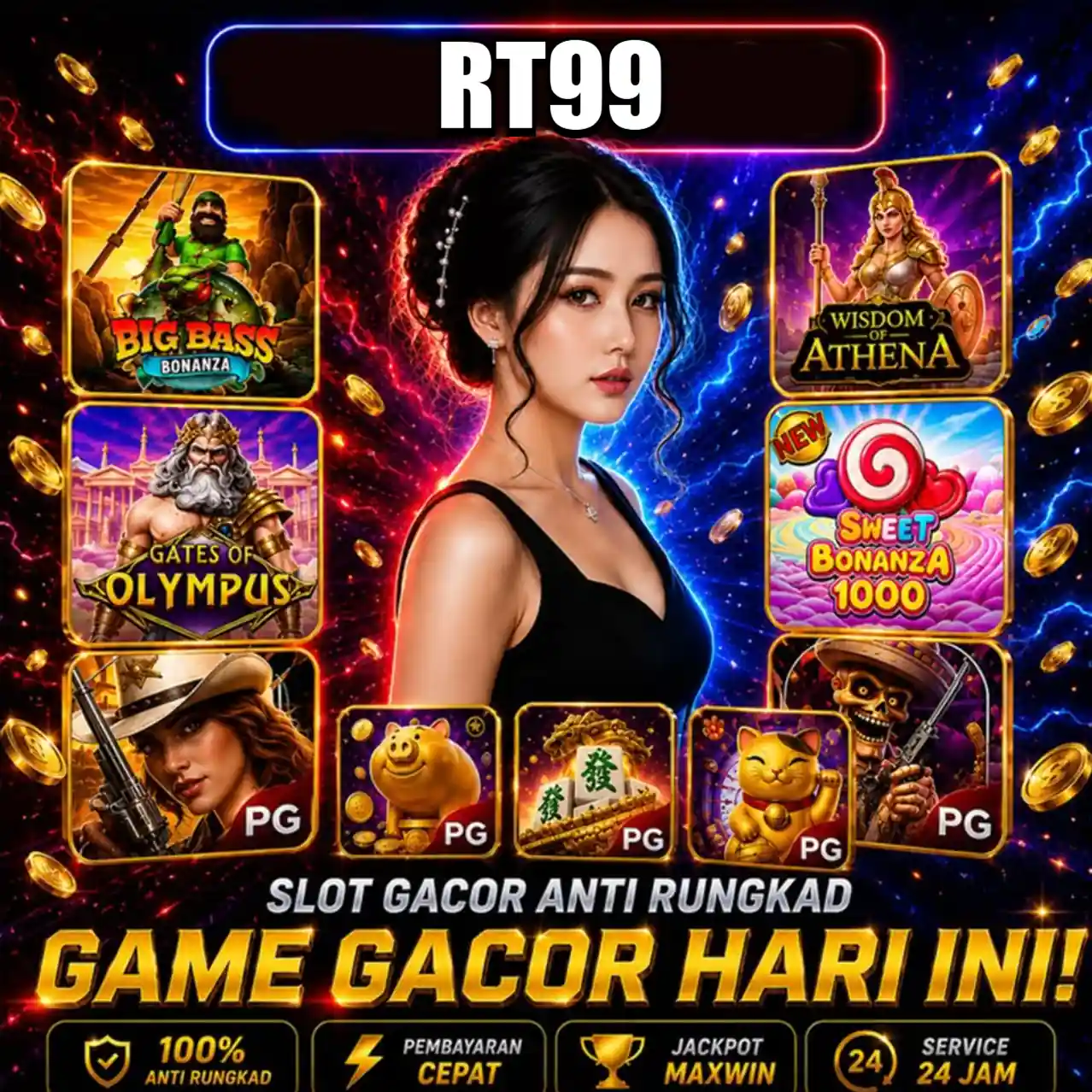 Banner Aplikasi RT99 dengan akses permainan digital