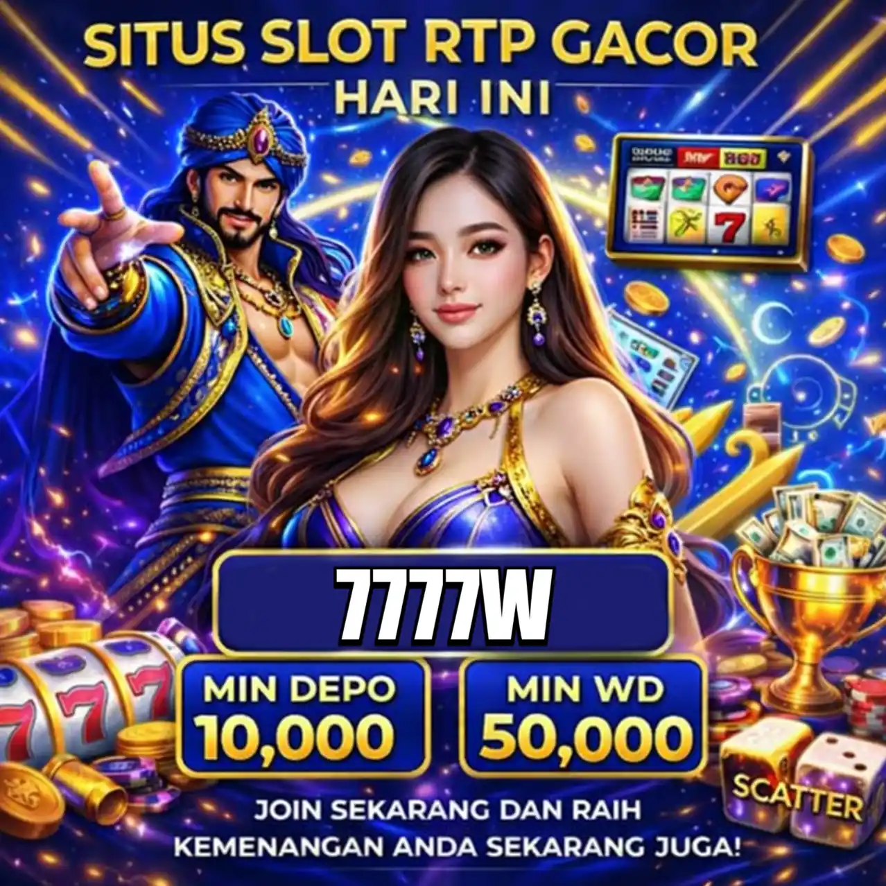 Banner Aplikasi 7777W dengan akses permainan digital
