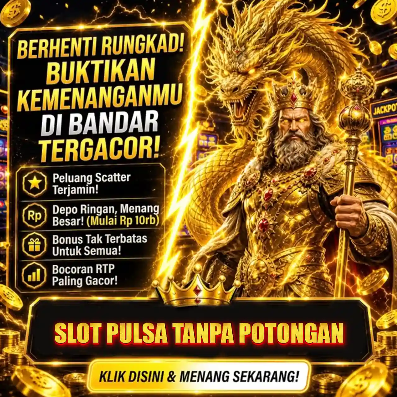 Banner Aplikasi SLOT PULSA TANPA POTONGAN dengan akses permainan digital