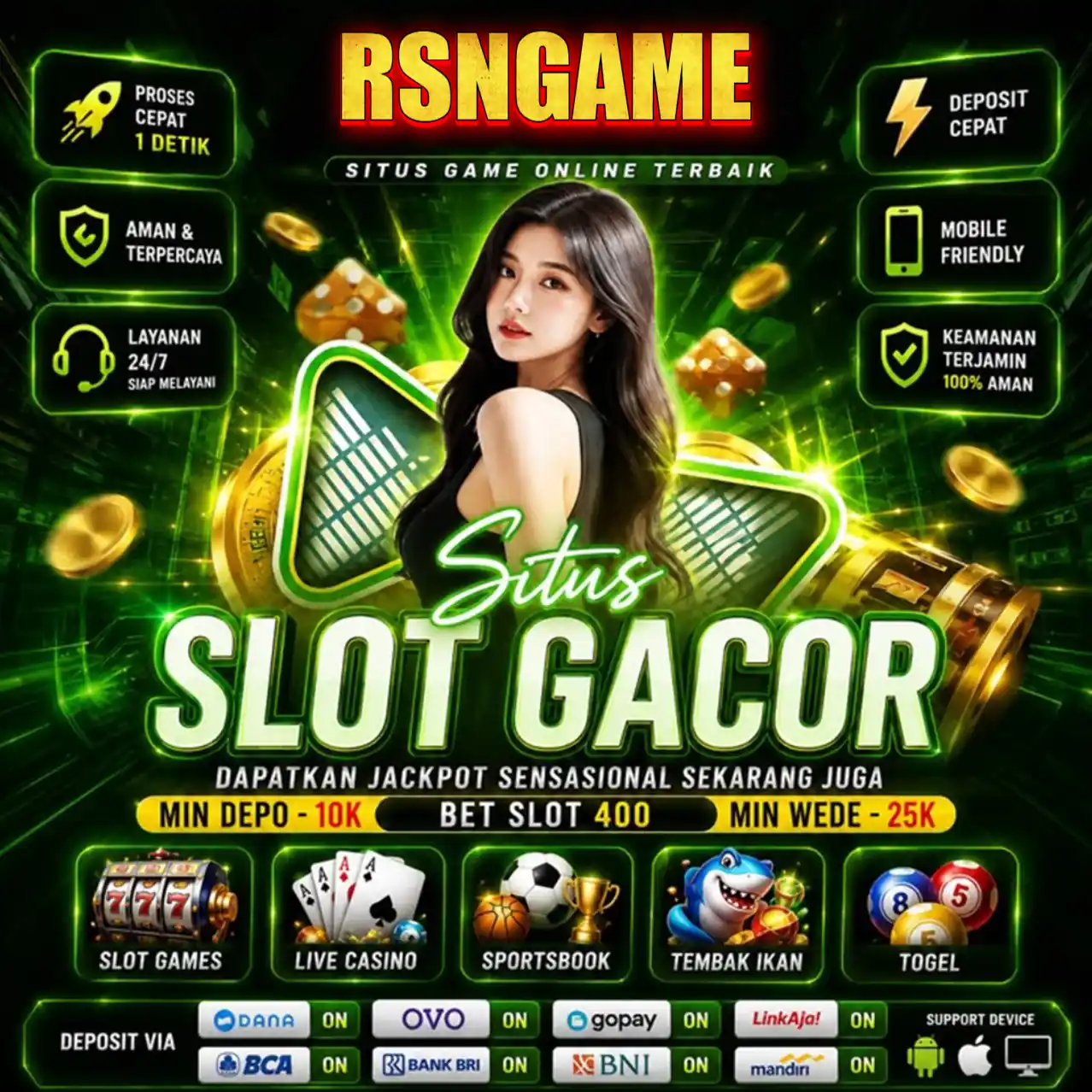 Banner Aplikasi RSNGAME dengan akses permainan digital